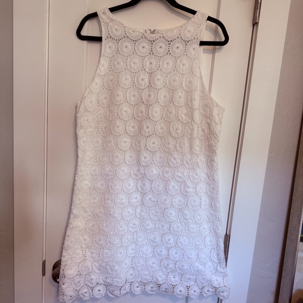 Ruby Rd White Eyelet Shift Dress Size 14